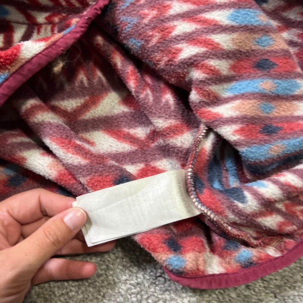 Patagonia Synchilla Snap-T Pullover Womens XL kuta klash dark currant Geometric - Picture 7 of 11